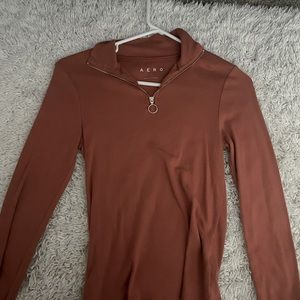 burnt orange half zip